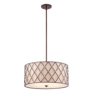 Quoizel Pendant from the Brown Lattice range. Brown Lattice 4 Light Large Pendant Product Code = QZ-BROWN-LATTICE-P-L
