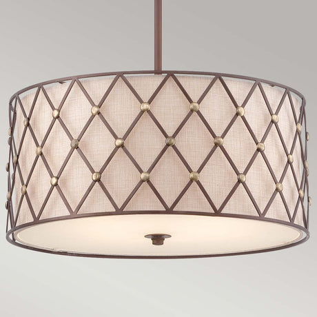 Quoizel Pendant from the Brown Lattice range. Brown Lattice 4 Light Large Pendant Product Code = QZ-BROWN-LATTICE-P-L