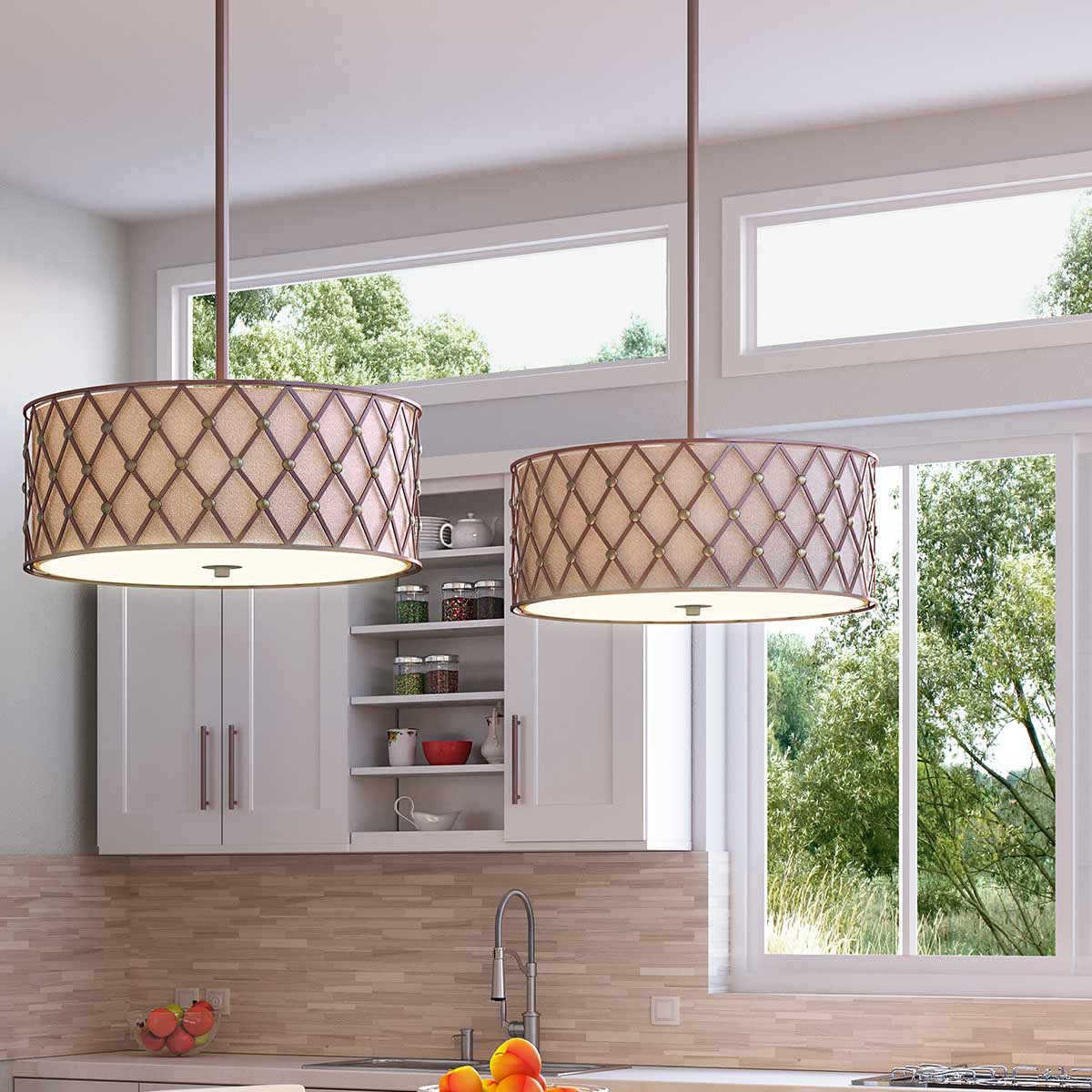 Quoizel Pendant from the Brown Lattice range. Brown Lattice 4 Light Large Pendant Product Code = QZ-BROWN-LATTICE-P-L