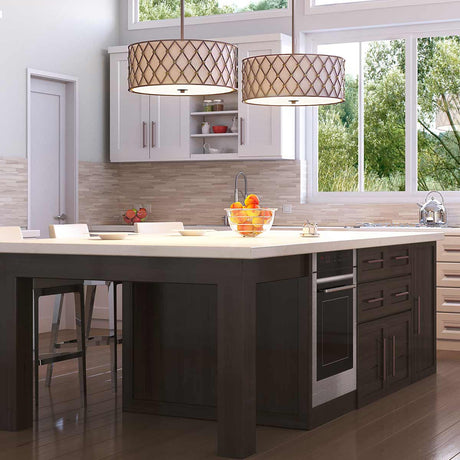 Quoizel Pendant from the Brown Lattice range. Brown Lattice 4 Light Large Pendant Product Code = QZ-BROWN-LATTICE-P-L