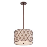 Quoizel Pendant from the Brown Lattice range. Brown Lattice 3 Light Medium Pendant Product Code = QZ-BROWN-LATTICE-P-M