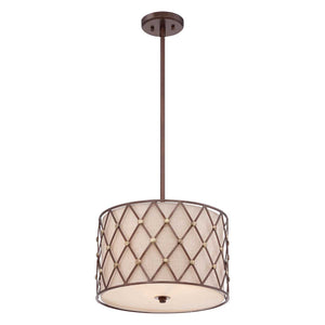 Quoizel Pendant from the Brown Lattice range. Brown Lattice 3 Light Medium Pendant Product Code = QZ-BROWN-LATTICE-P-M