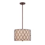 Quoizel Pendant from the Brown Lattice range. Brown Lattice 3 Light Medium Pendant Product Code = QZ-BROWN-LATTICE-P-M
