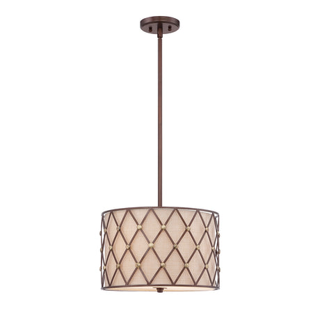 Quoizel Pendant from the Brown Lattice range. Brown Lattice 3 Light Medium Pendant Product Code = QZ-BROWN-LATTICE-P-M