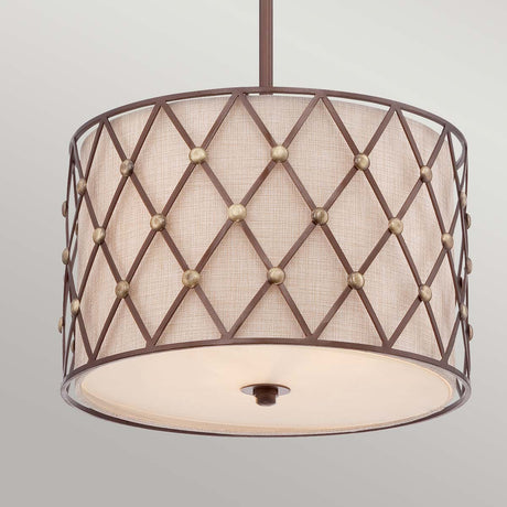 Quoizel Pendant from the Brown Lattice range. Brown Lattice 3 Light Medium Pendant Product Code = QZ-BROWN-LATTICE-P-M