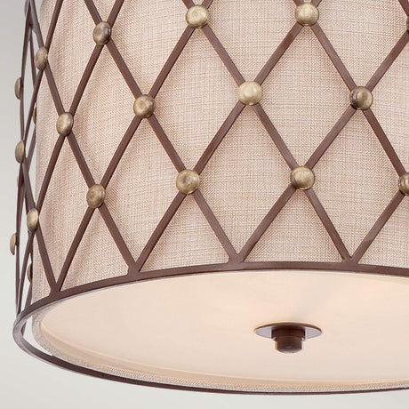 Quoizel Pendant from the Brown Lattice range. Brown Lattice 3 Light Medium Pendant Product Code = QZ-BROWN-LATTICE-P-M