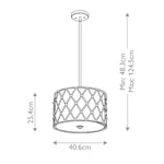 Quoizel Pendant from the Brown Lattice range. Brown Lattice 3 Light Medium Pendant Product Code = QZ-BROWN-LATTICE-P-M