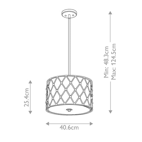 Quoizel Pendant from the Brown Lattice range. Brown Lattice 3 Light Medium Pendant Product Code = QZ-BROWN-LATTICE-P-M