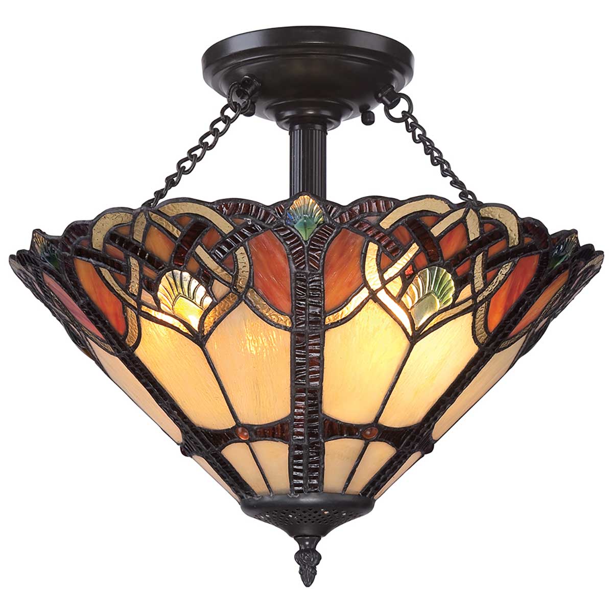 Quoizel Ceiling Semi-Flush from the Cambridge range. Cambridge 2 Light Large Semi-Flush Product Code = QZ-CAMBRIDGE-SF