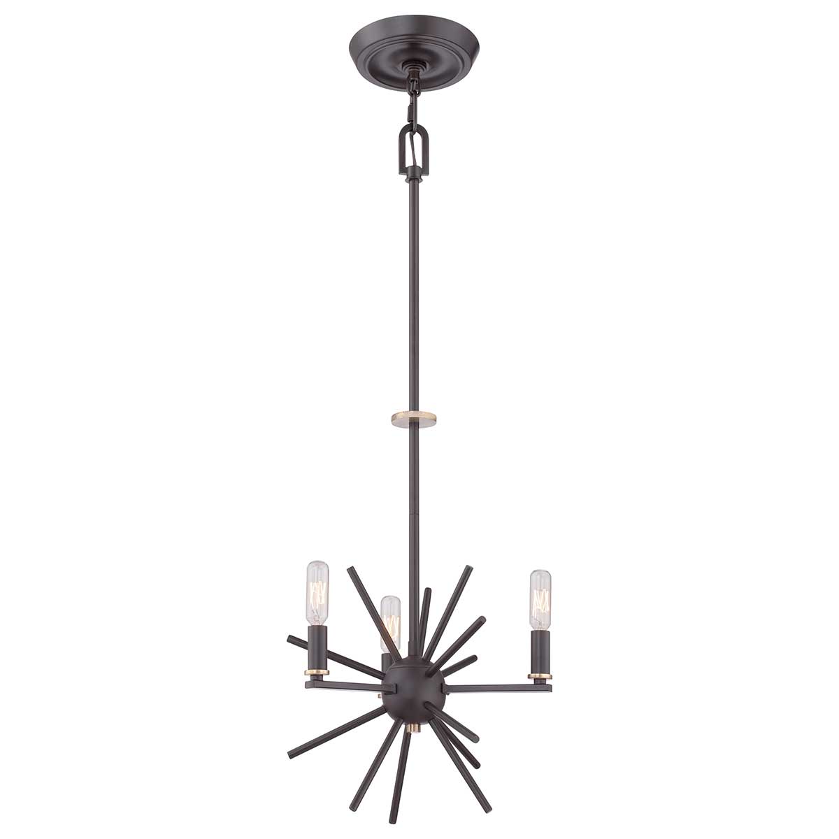 Quoizel Chandelier from the Carnegie range. Carnegie 3 Light Chandelier Product Code = QZ-CARNEGIE3