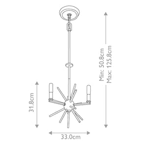 Quoizel Chandelier from the Carnegie range. Carnegie 3 Light Chandelier Product Code = QZ-CARNEGIE3