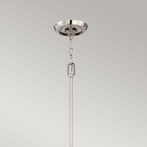 Quoizel Chandelier from the Carnegie range. Carnegie 6 Light Chandelier - Imperial Silver Product Code = QZ-CARNEGIE6-IS