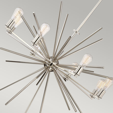 Quoizel Chandelier from the Carnegie range. Carnegie 8 Light Chandelier - Imperial Silver Product Code = QZ-CARNEGIE8-IS