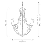 Quoizel Chandelier from the Chantilly range. Chantilly 5 Light Chandelier Product Code = QZ-CHANTILLY5