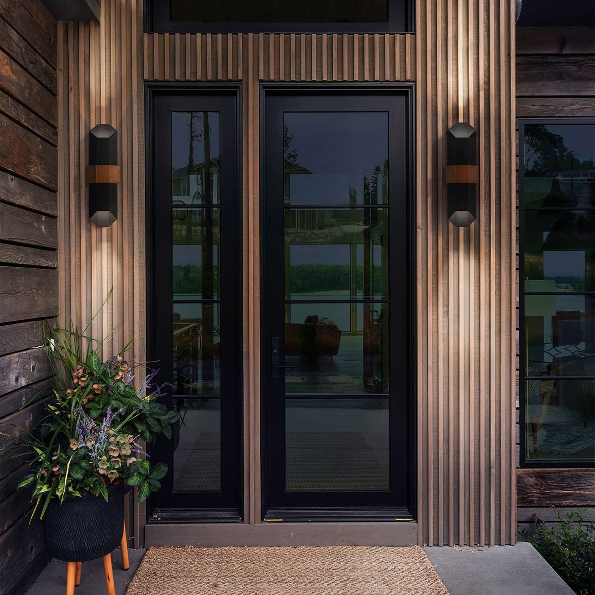 Quoizel Outdoor Wall Light from the Chasm range. Chasm LED Wall Lantern - Large – SKU QZ-CHASM-L-BKW