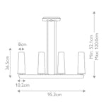 Quoizel Linear Chandelier from the Chelsea Loft range. Chelsea Loft 4 Light Pendant Product Code = QZ-CHELSEA-LOFT-P