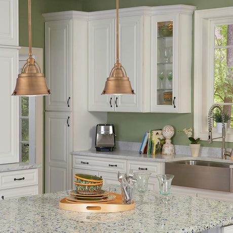 Quoizel Pendant from the Cody range. Cody 2 Light Pendant in Mystic Copper Product Code = QZ-CODY-P-M-ZC