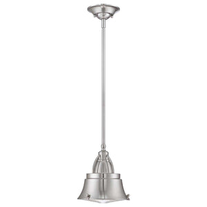 Quoizel Pendant from the Cody range. Cody 1 Light Mini Pendant in Brushed Nickel Product Code = QZ-CODY-P-S-BN