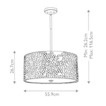Quoizel Pendant from the Confetti range. Confetti 4 Light Large Pendant Product Code = QZ-CONFETTI-P-L