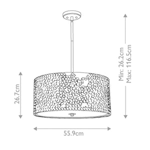 Quoizel Pendant from the Confetti range. Confetti 4 Light Large Pendant Product Code = QZ-CONFETTI-P-L