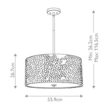 Quoizel Pendant from the Confetti range. Confetti 4 Light Large Pendant Product Code = QZ-CONFETTI-P-L