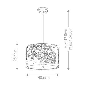 Quoizel Pendant from the Confetti range. Confetti 3 Light Medium Pendant Product Code = QZ-CONFETTI-P-M