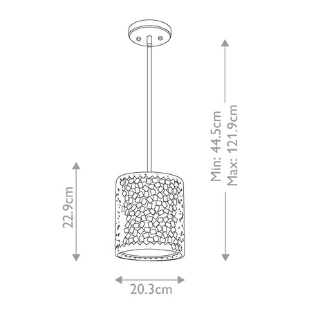 Quoizel Pendant from the Confetti range. Confetti 1 Light Mini Pendant Product Code = QZ-CONFETTI-P-S