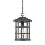 Quoizel Outdoor Hanging from the Crusade range. Crusade 1 Light Chain Lantern Product Code = QZ-CRUSADE8-BLK