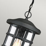 Quoizel Outdoor Hanging from the Crusade range. Crusade 1 Light Chain Lantern – SKU QZ-CRUSADE8-BLK
