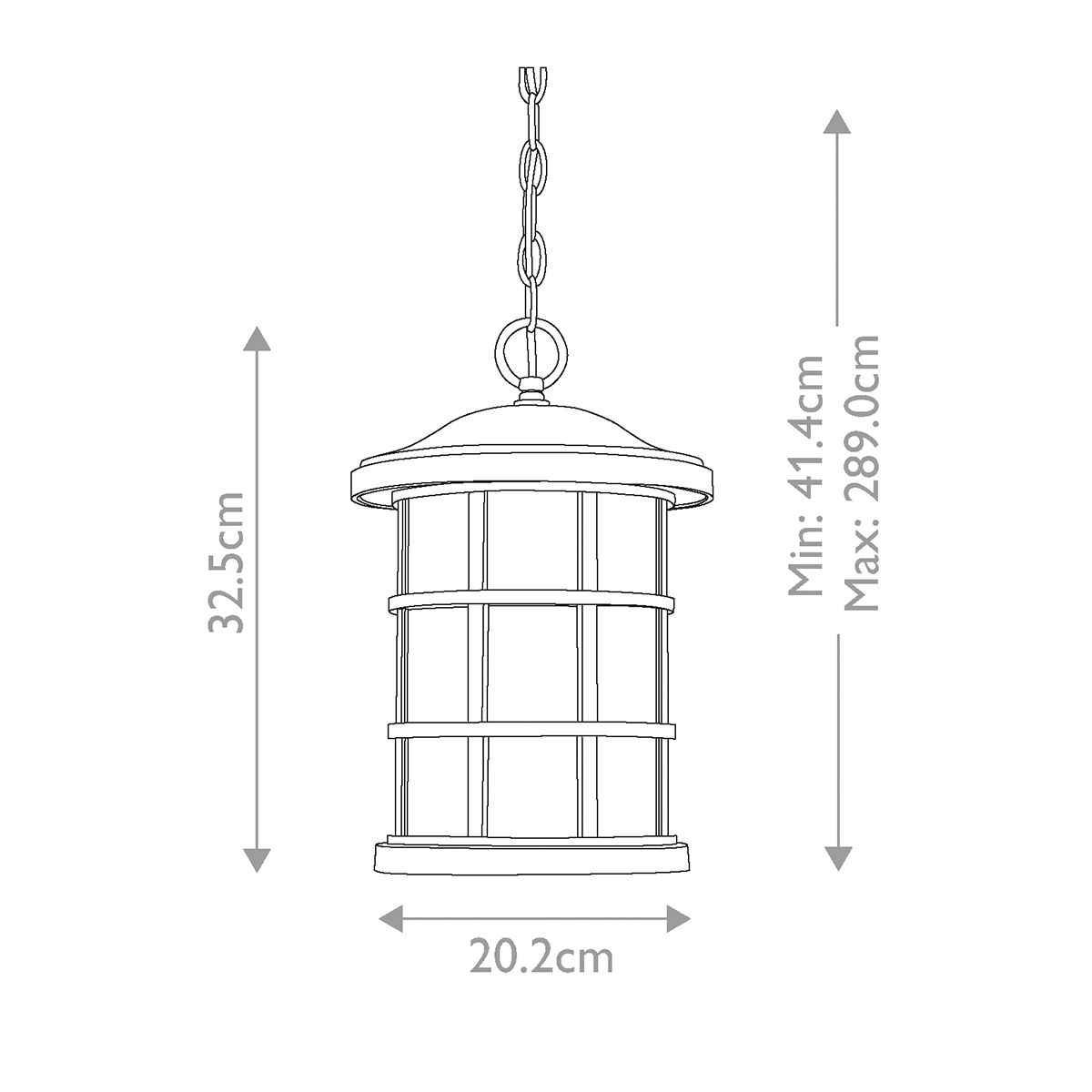 Quoizel Outdoor Hanging from the Crusade range. Crusade 1 Light Chain Lantern – SKU QZ-CRUSADE8-BLK
