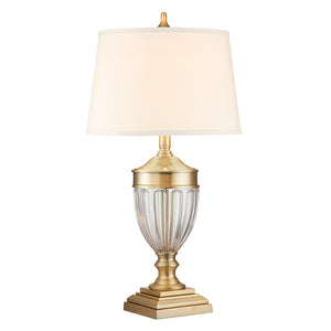 Quoizel Table Lamp from the Dennison range. Dennison 1 Light Table Lamp - Brushed Brass Product Code = QZ-DENNISON-BB