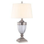 Quoizel Table Lamp from the Dennison range. Dennison 1 Light Table Lamp - Polished Nickel – SKU QZ-DENNISON-PN