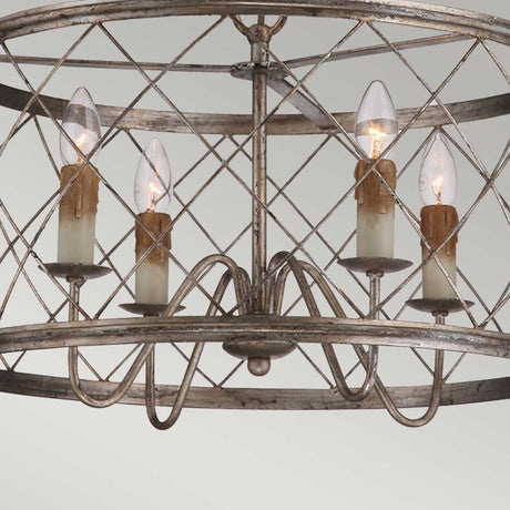 Quoizel Pendant from the Dury range. Dury 4 Light Pendant Chandelier Product Code = QZ-DURY-P