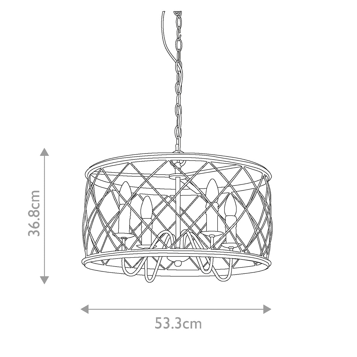 Quoizel Pendant from the Dury range. Dury 4 Light Pendant Chandelier Product Code = QZ-DURY-P