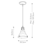 Quoizel Pendant from the East Vale range. East Vale 1 Light Mini Pendant  Product Code = QZ-EASTVALE-P-S