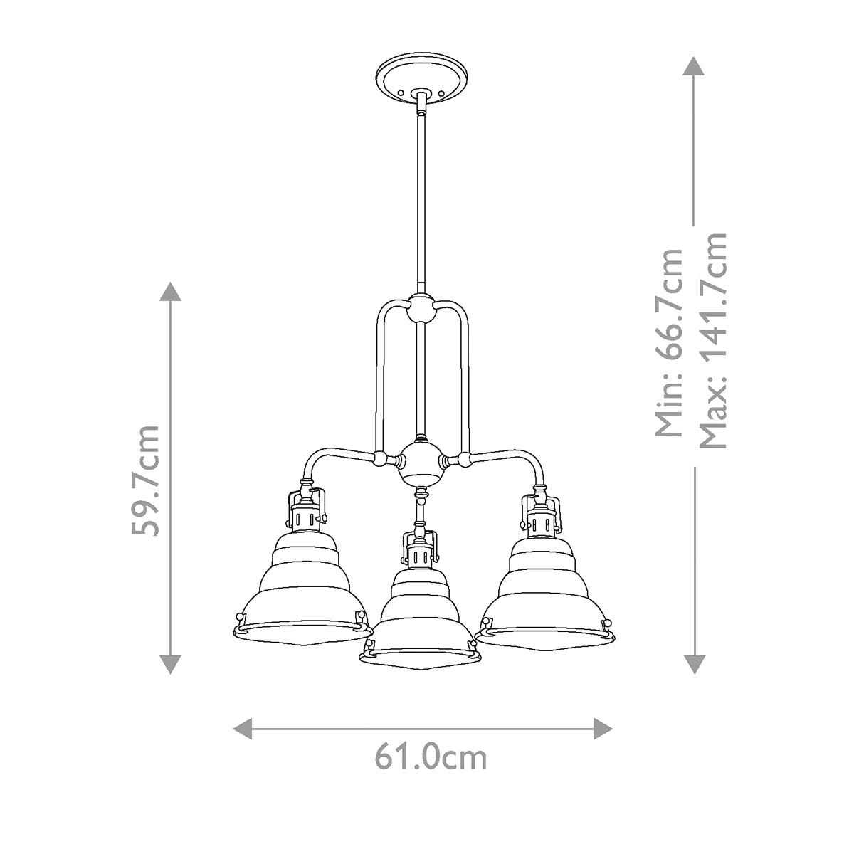 Quoizel Chandelier from the Eastvale range. Eastvale 3 Light Chandelier Product Code = QZ-EASTVALE3