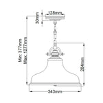 Quoizel Pendant from the Emery range. Emery 1 Light Medium Pendant – SKU QZ-EMERY-P-M-WS