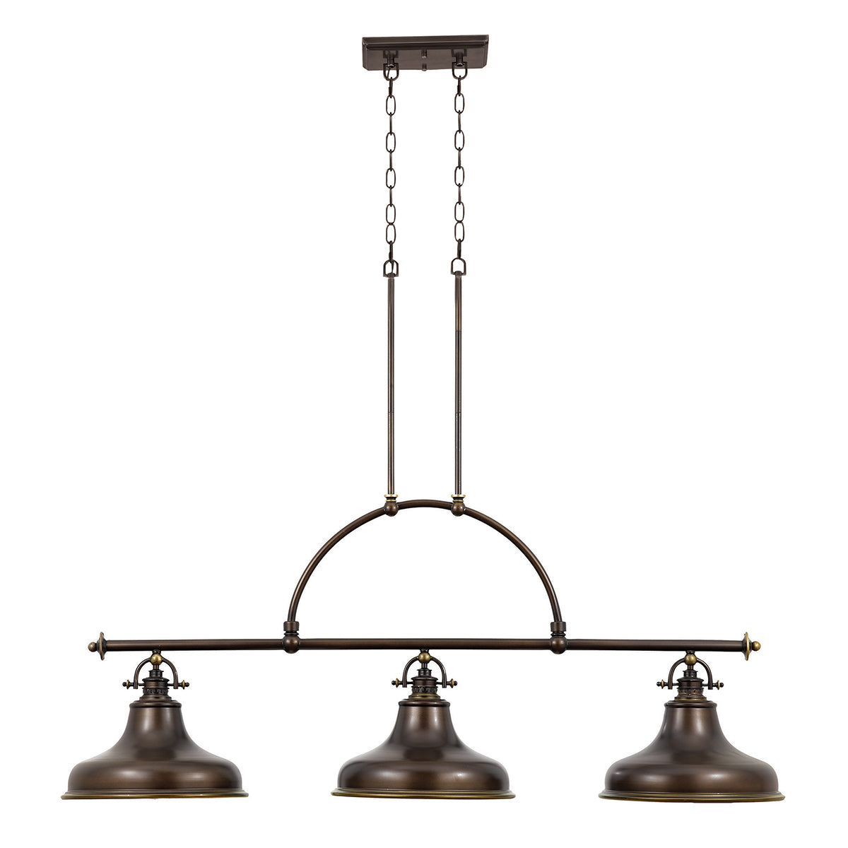 Quoizel Pendant from the Emery range. Emery 3 Light Island Light Product Code = QZ-EMERY3P-PN