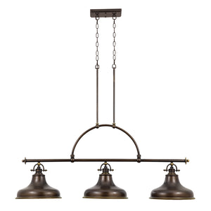Quoizel Pendant from the Emery range. Emery 3 Light Island Light Product Code = QZ-EMERY3P-PN