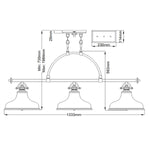 Quoizel Pendant from the Emery range. Emery 3 Light Island Light – SKU QZ-EMERY3P-PN