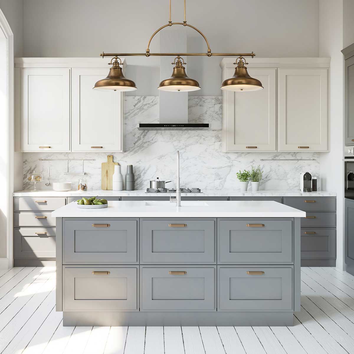 Quoizel Pendant from the Emery range. Emery 3 Light Island Chandelier Product Code = QZ-EMERY3P-WS