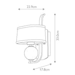 Quoizel Wall Light from the Gotham range. Gotham 1 Light Wall Light – SKU QZ-GOTHAM1-BB