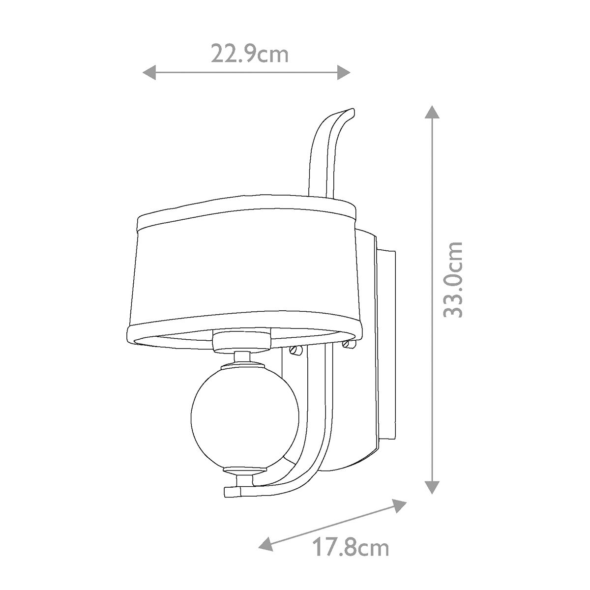 Quoizel Wall Light from the Gotham range. Gotham 1 Light Wall Light – SKU QZ-GOTHAM1-BB