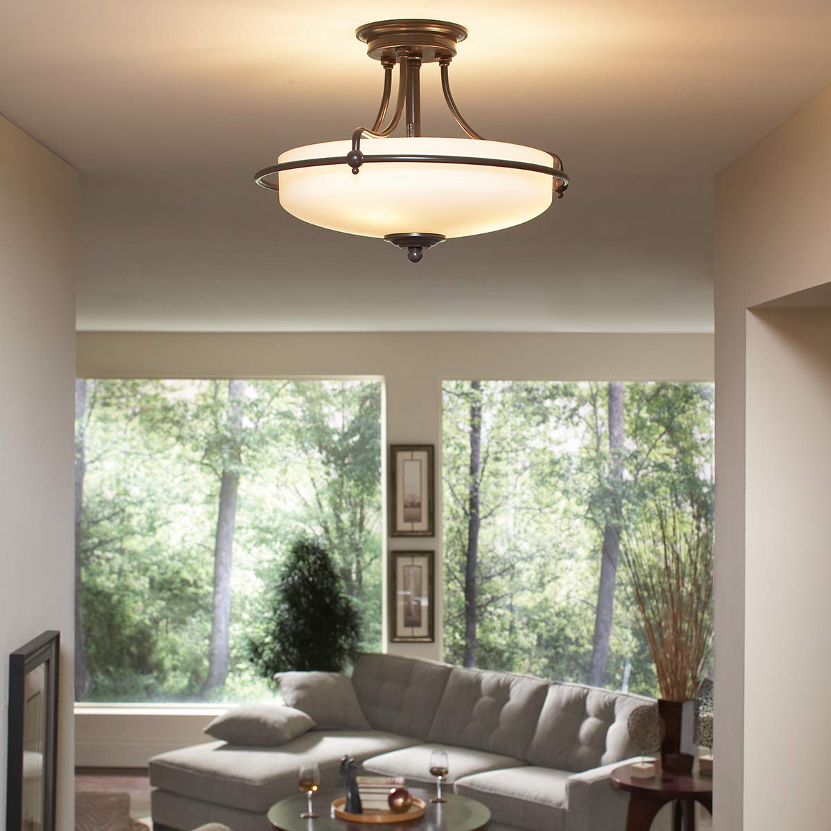 Quoizel Ceiling Semi-Flush from the Griffin range. Griffin 4 Light Semi-Flush  Product Code = QZ-GRIFFIN-SFM-PN