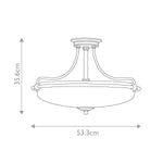 Quoizel Ceiling Semi-Flush from the Griffin range. Griffin 4 Light Semi-Flush – SKU QZ-GRIFFIN-SFM-PN