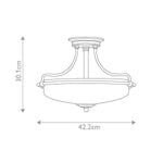Quoizel Ceiling Semi-Flush from the Griffin range. Griffin 3 Light Semi-Flush – SKU QZ-GRIFFIN-SFS-C-PNAB
