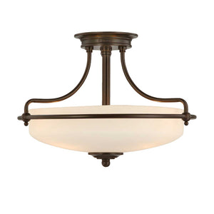 Quoizel Ceiling Semi-Flush from the Griffin range. Griffin 3 Light Semi-Flush Product Code = QZ-GRIFFIN-SFS-PN