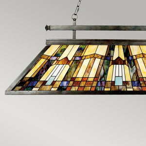 Quoizel Chandelier from the Inglenook range. Inglenook 3 Light Island Chandelier Product Code = QZ-INGLENOOK-ISLE