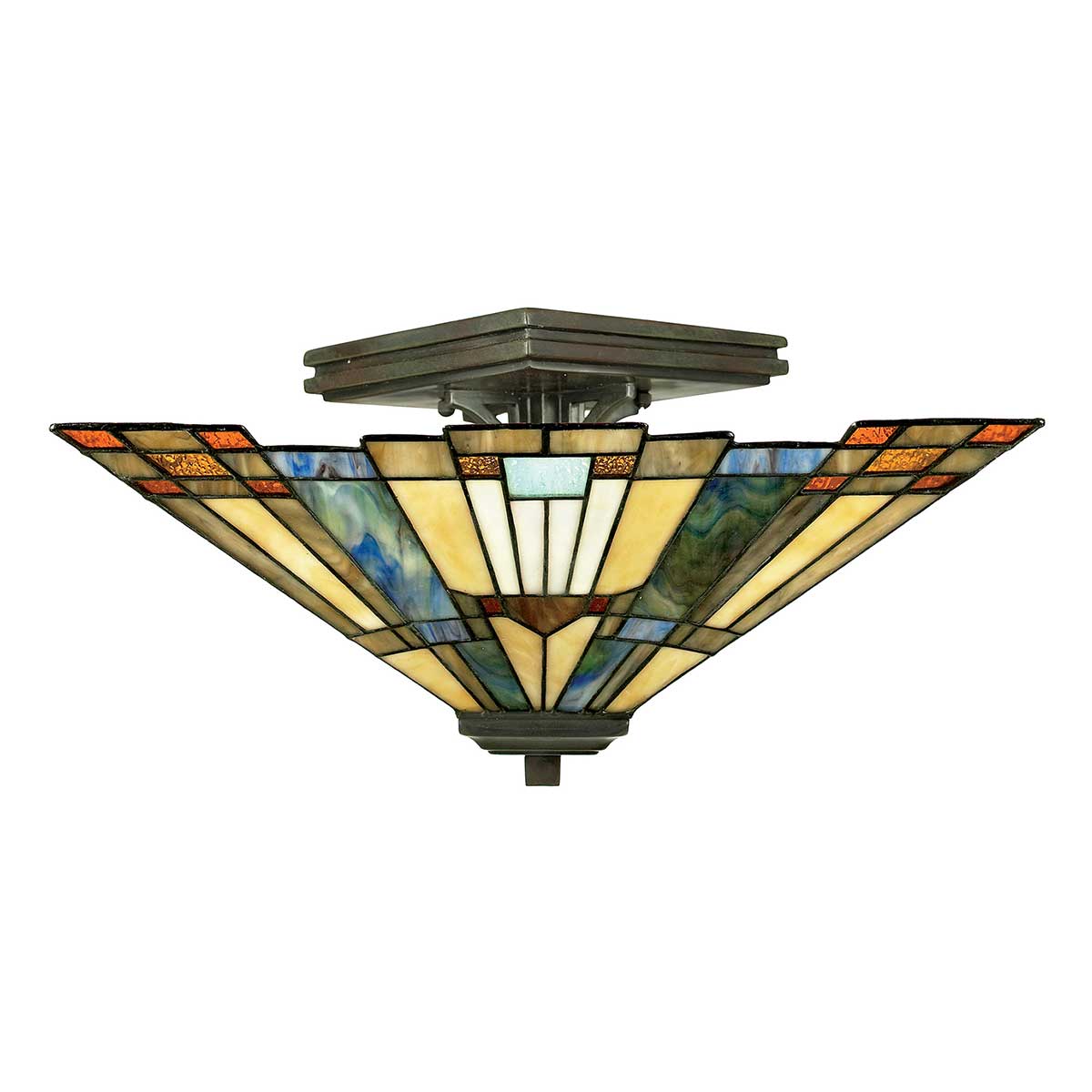 Quoizel Ceiling Semi-Flush from the Inglenook range. Inglenook 2 Light Semi-Flush Product Code = QZ-INGLENOOK-SF