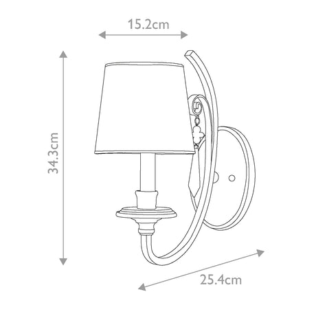 Quoizel Wall Light from the Kendra range. Kendra 1 Light Wall Light Product Code = QZ-KENDRA1